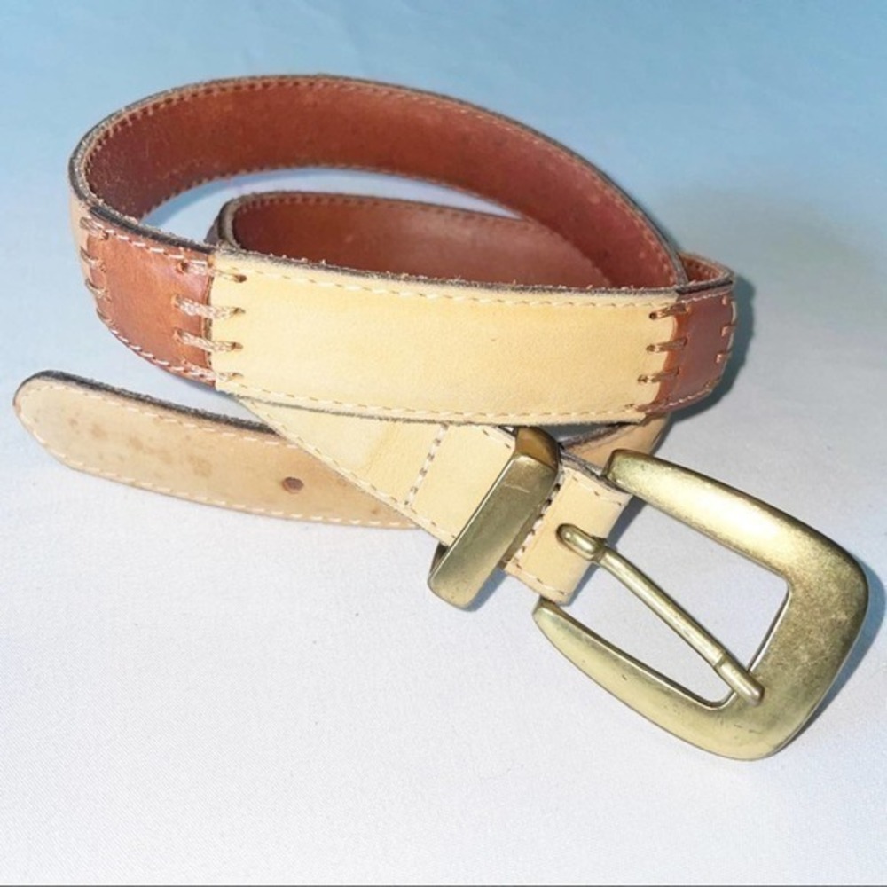 Vintage Fossil Genuine Leather Patchwork Belt